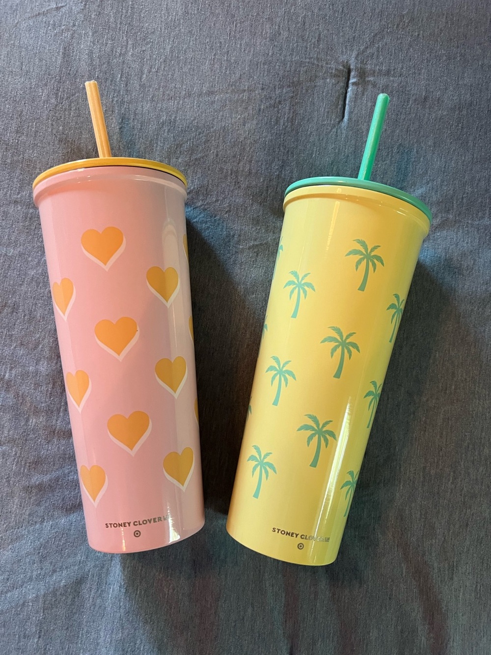Pink Heart Stainless Tumbler with Straw